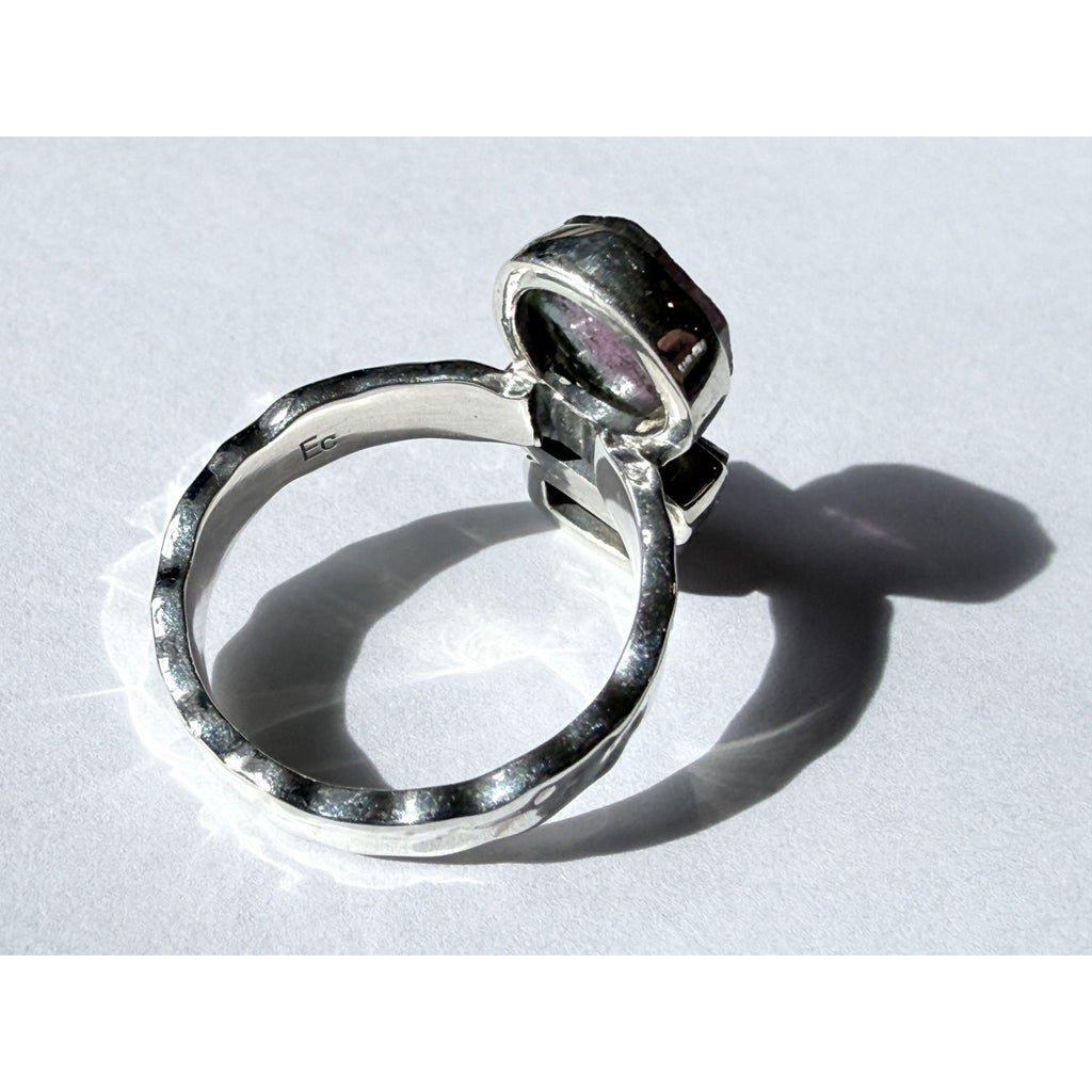 Artisan Made Sterling Silver Watermelon Tourmaline Ring Size 6 Weighs 5.3g