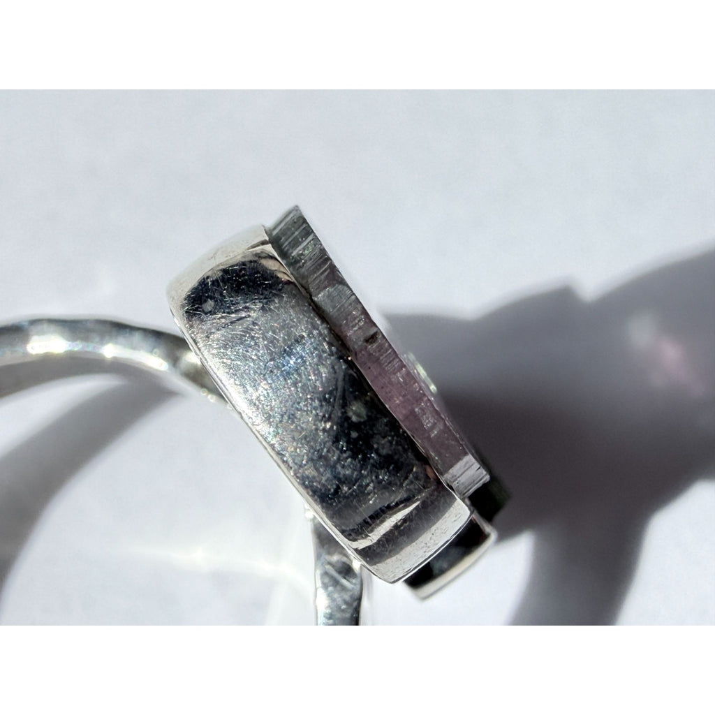 Artisan Made Sterling Silver Watermelon Tourmaline Ring Size 6 Weighs 5.3g