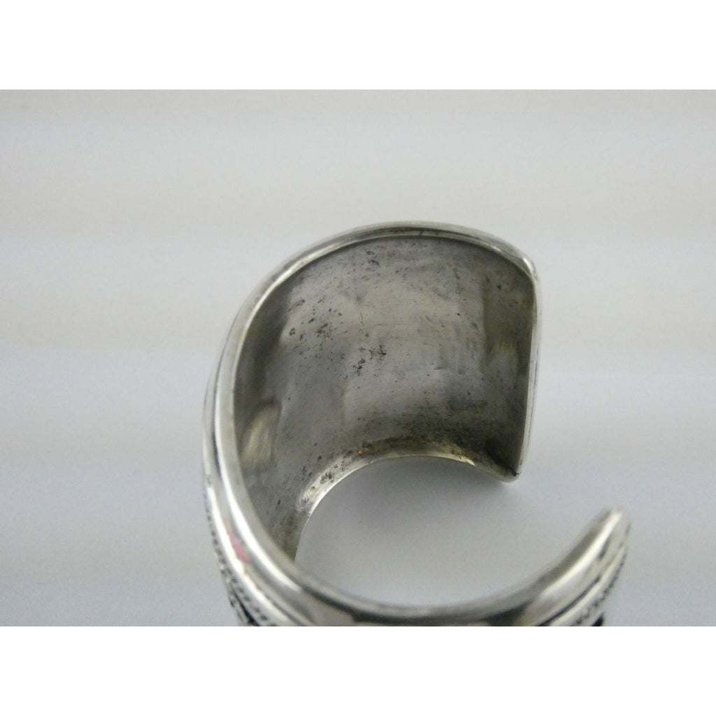 Thomas Singer Native American Navajo Sterling Silver Storyteller Cuff Bracelet