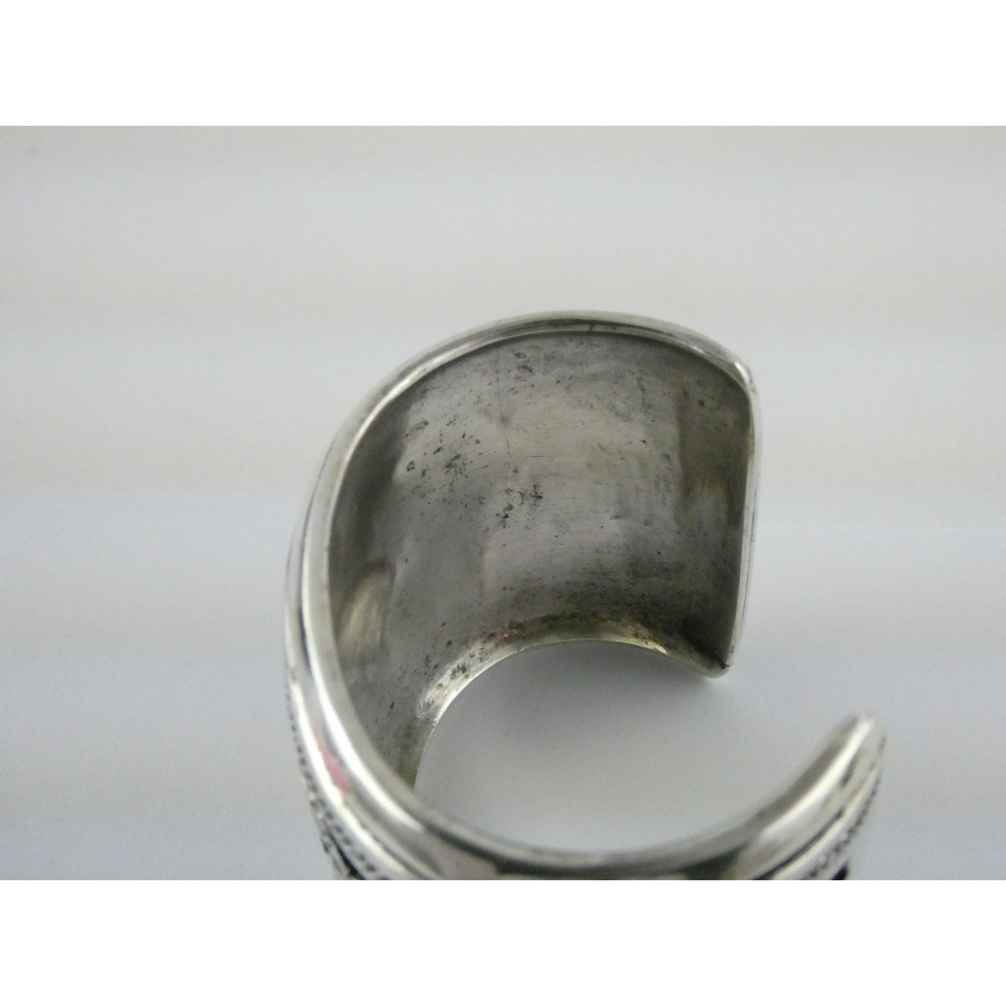 Thomas Singer Native American Navajo Sterling Silver Storyteller Cuff Bracelet