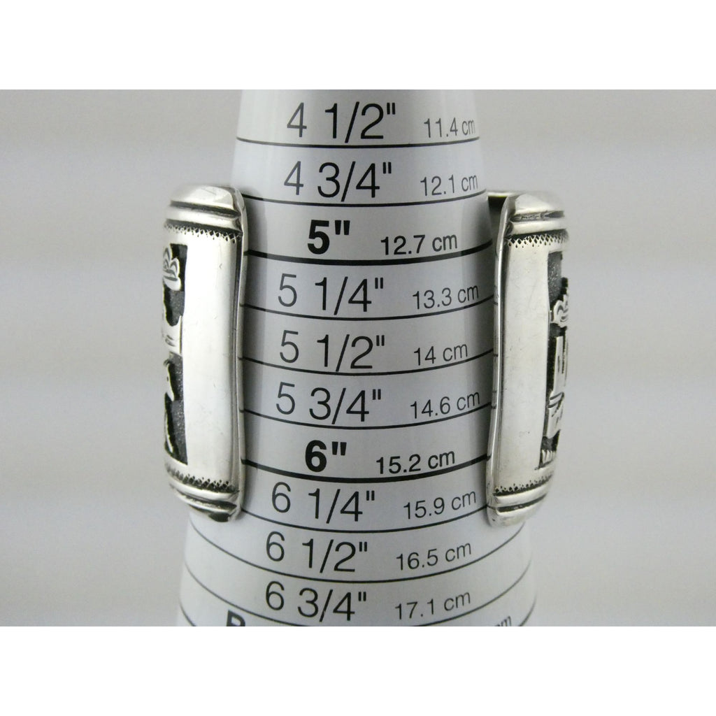 Thomas Singer Native American Navajo Sterling Silver Storyteller Cuff Bracelet