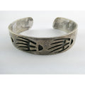 Riley Polequaptewa NA Hopi Artisan Sterling Silver Bear Track Cuff Bracelet 32g