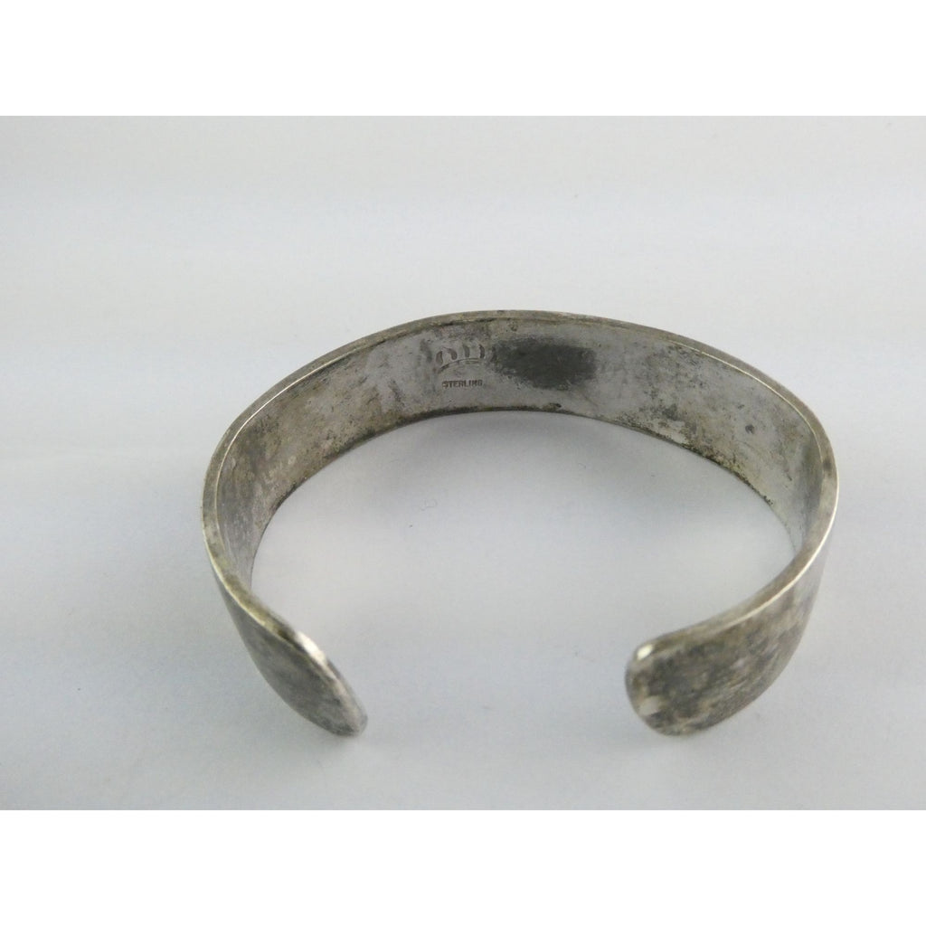 Riley Polequaptewa NA Hopi Artisan Sterling Silver Bear Track Cuff Bracelet 32g