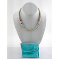 Tiffany & Co Sterling Silver Red Enamel Multi Strand Chain Necklace 17 Inch 925
