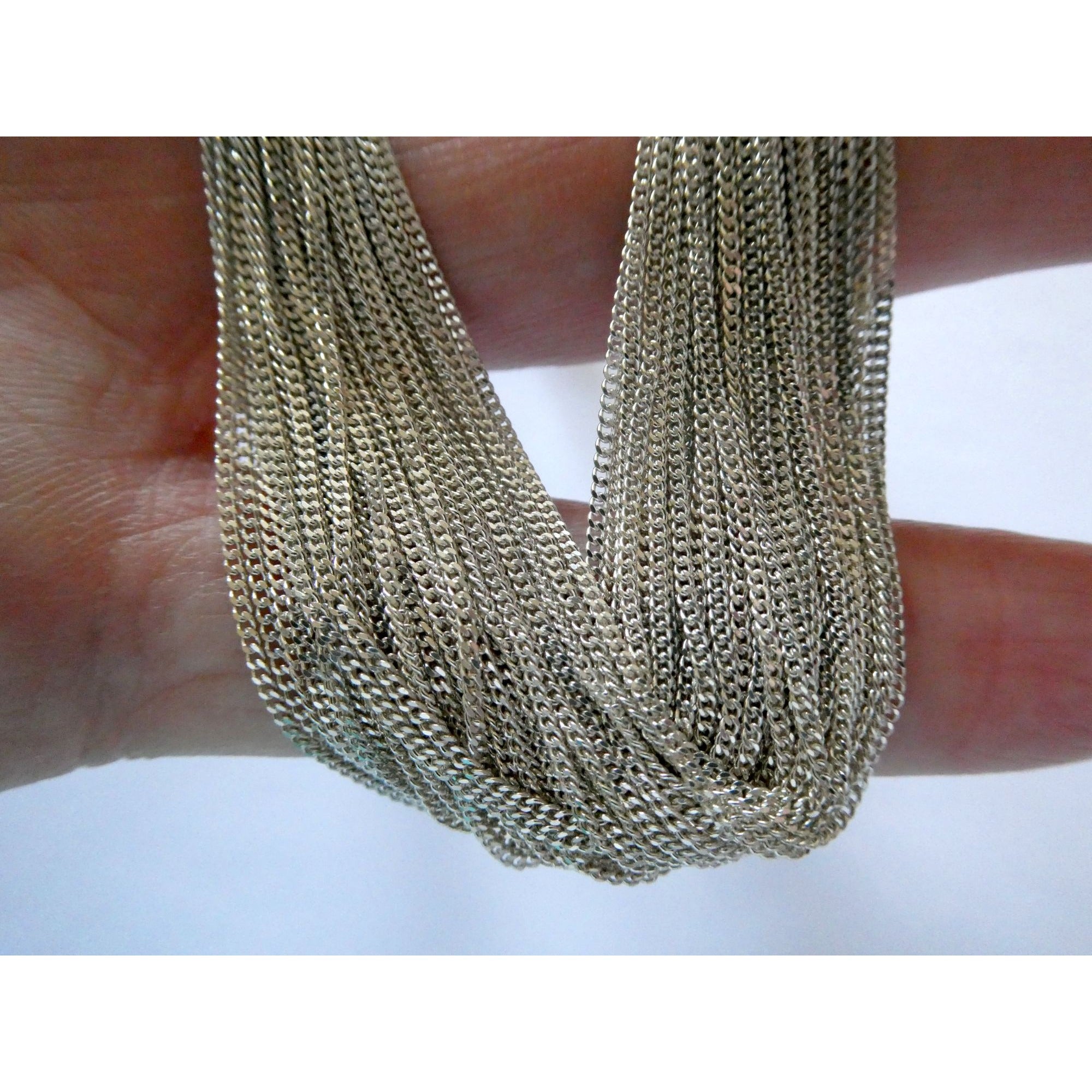 Tiffany & Co Sterling Silver Red Enamel Multi Strand Chain Necklace 17 Inch 925