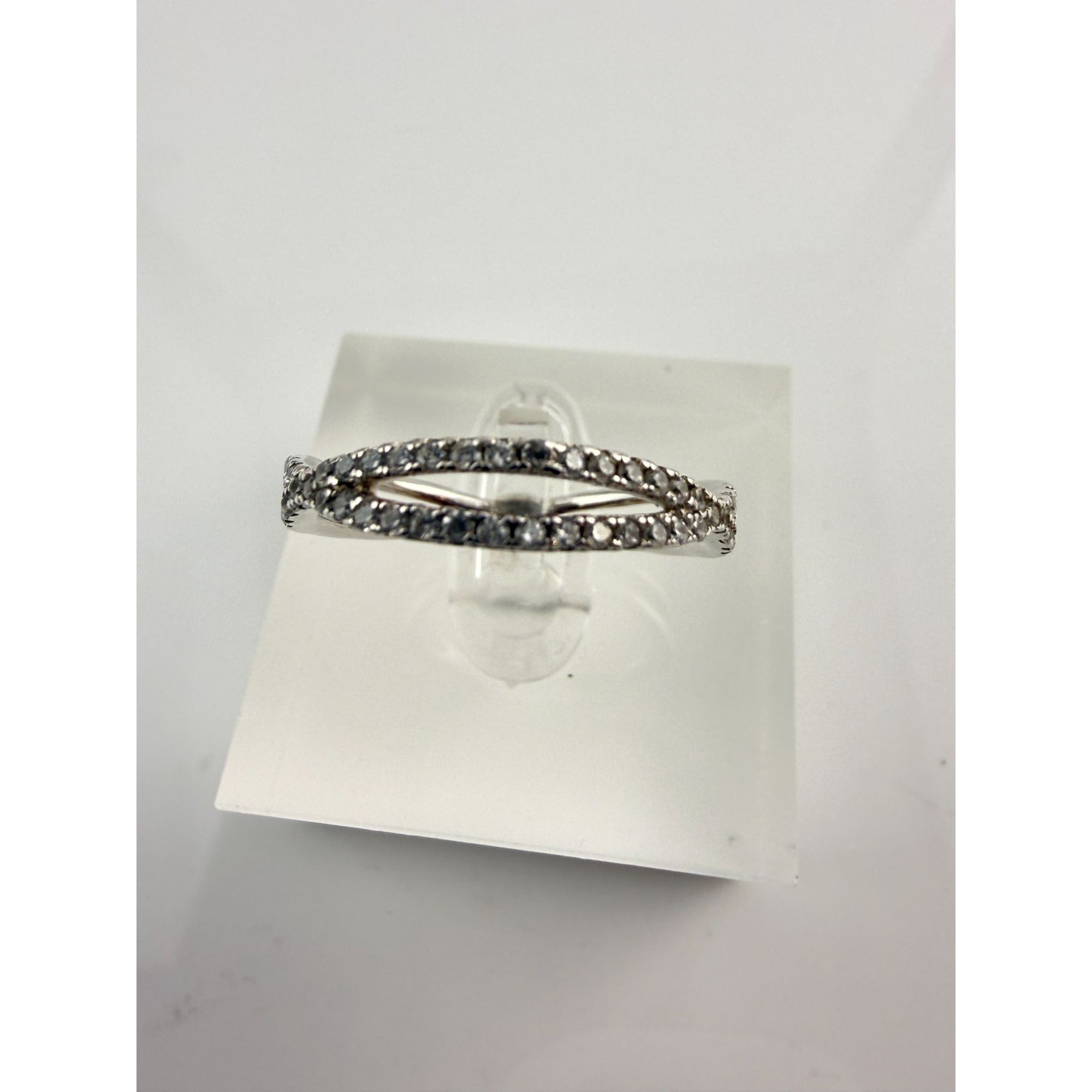 IBB Sterling Silver Double Lined Intertwined Band Ring 925 Size 8.75 2g Weight