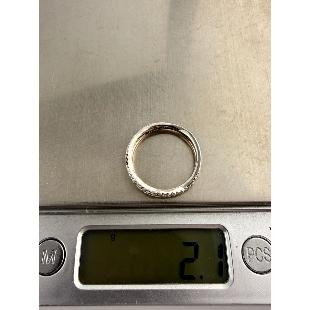 IBB Sterling Silver Double Lined Intertwined Band Ring 925 Size 8.75 2g Weight