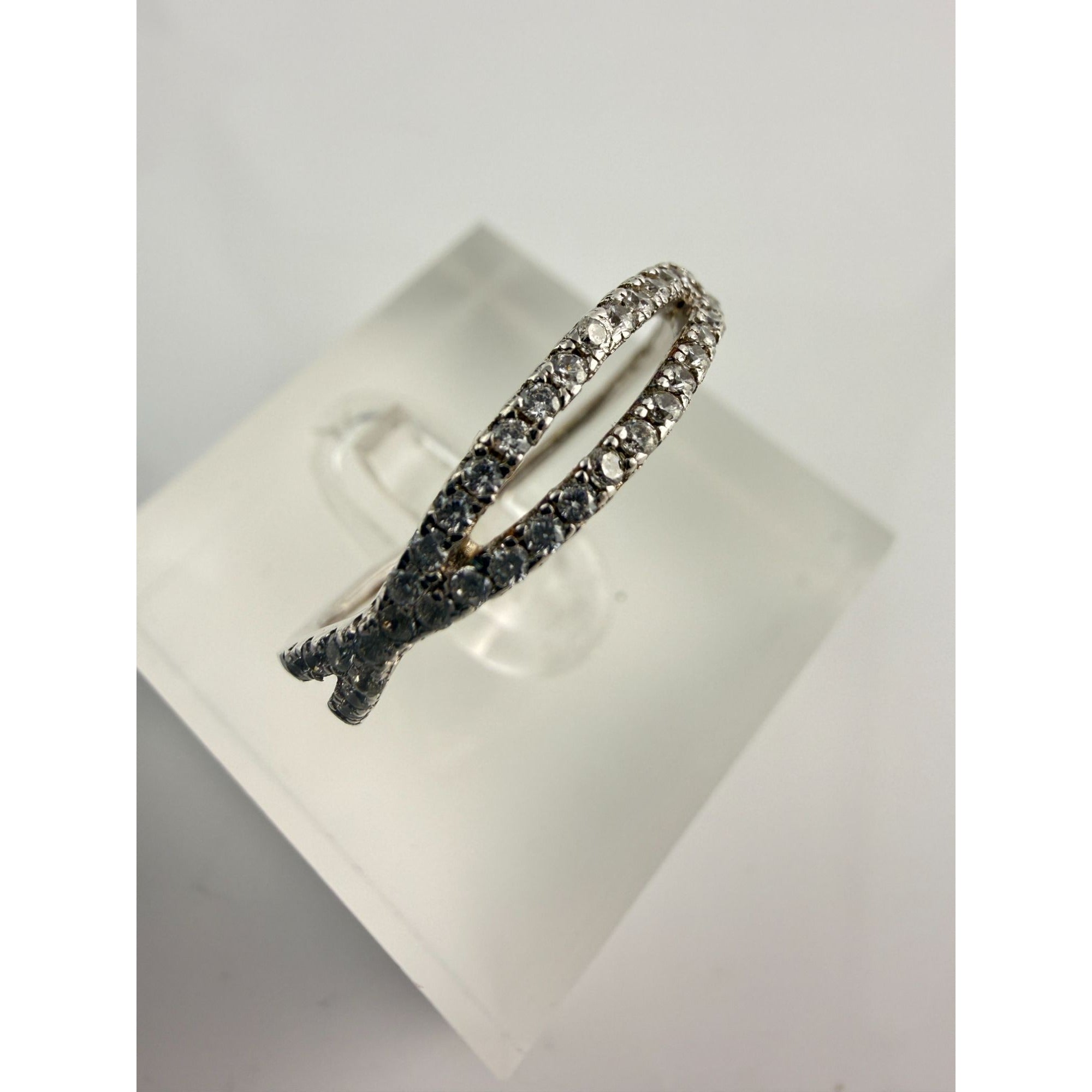 IBB Sterling Silver Double Lined Intertwined Band Ring 925 Size 8.75 2g Weight