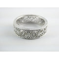 Tacori Sterling Silver 7mm Wide Eternity Floral Band Ring Size 9.75 Weighs 8.1g