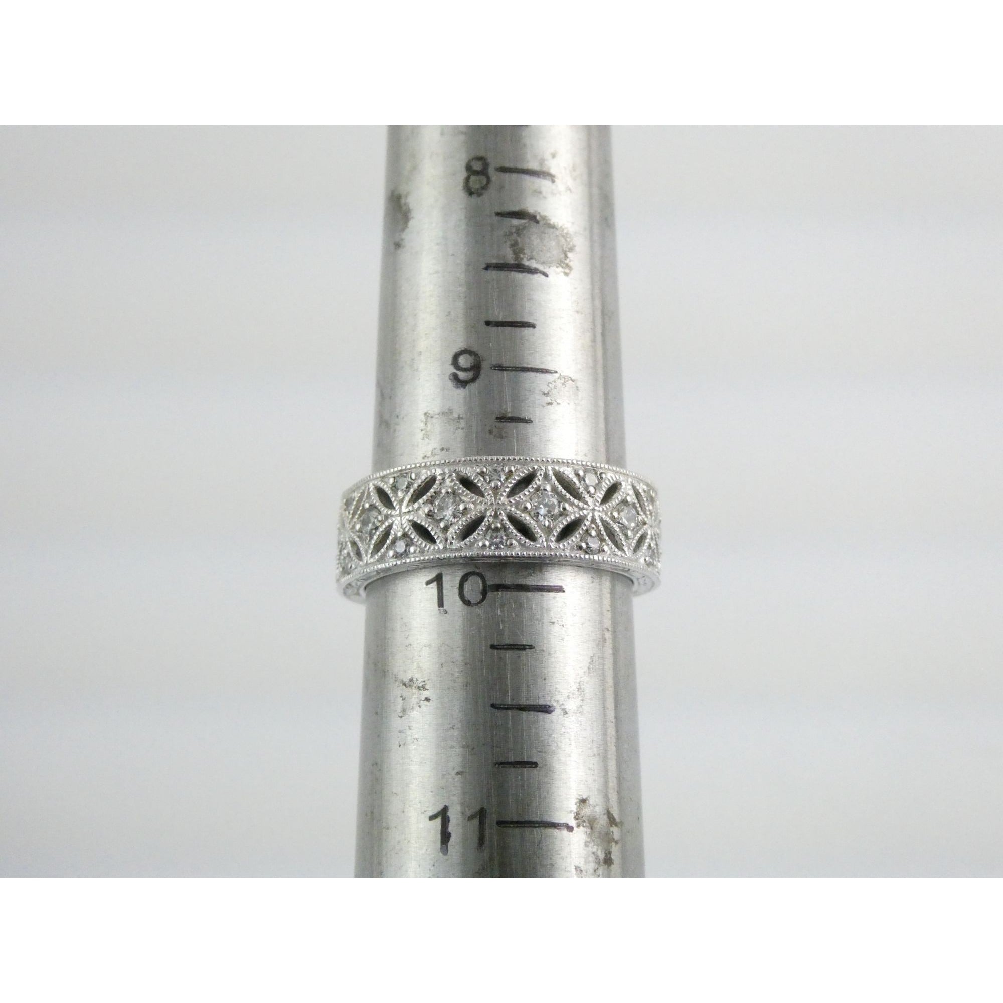 Tacori Sterling Silver 7mm Wide Eternity Floral Band Ring Size 9.75 Weighs 8.1g