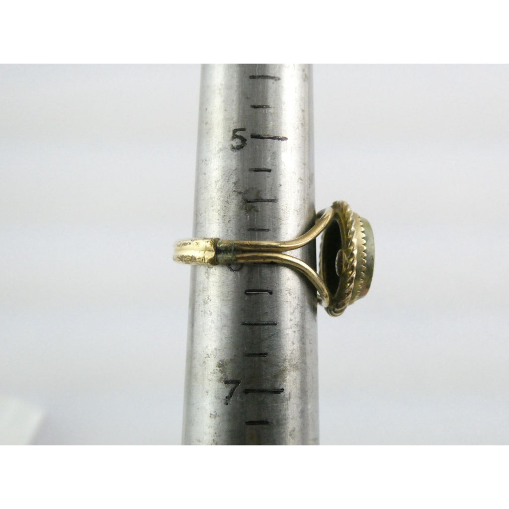 Vintage Burt Cassell 12k Gold Fill and Unakite Flat Cab Ring Size 6 Weighs 3.3g