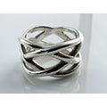 Tiffany and Co Sterling Silver Braided Criss Cross Band Ring Size 6.5 7.8 Grams