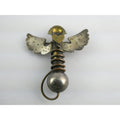 Vintage Thomas Mann Sterling Silver Techno Romantic Bud Vase Angel Pin Brooch