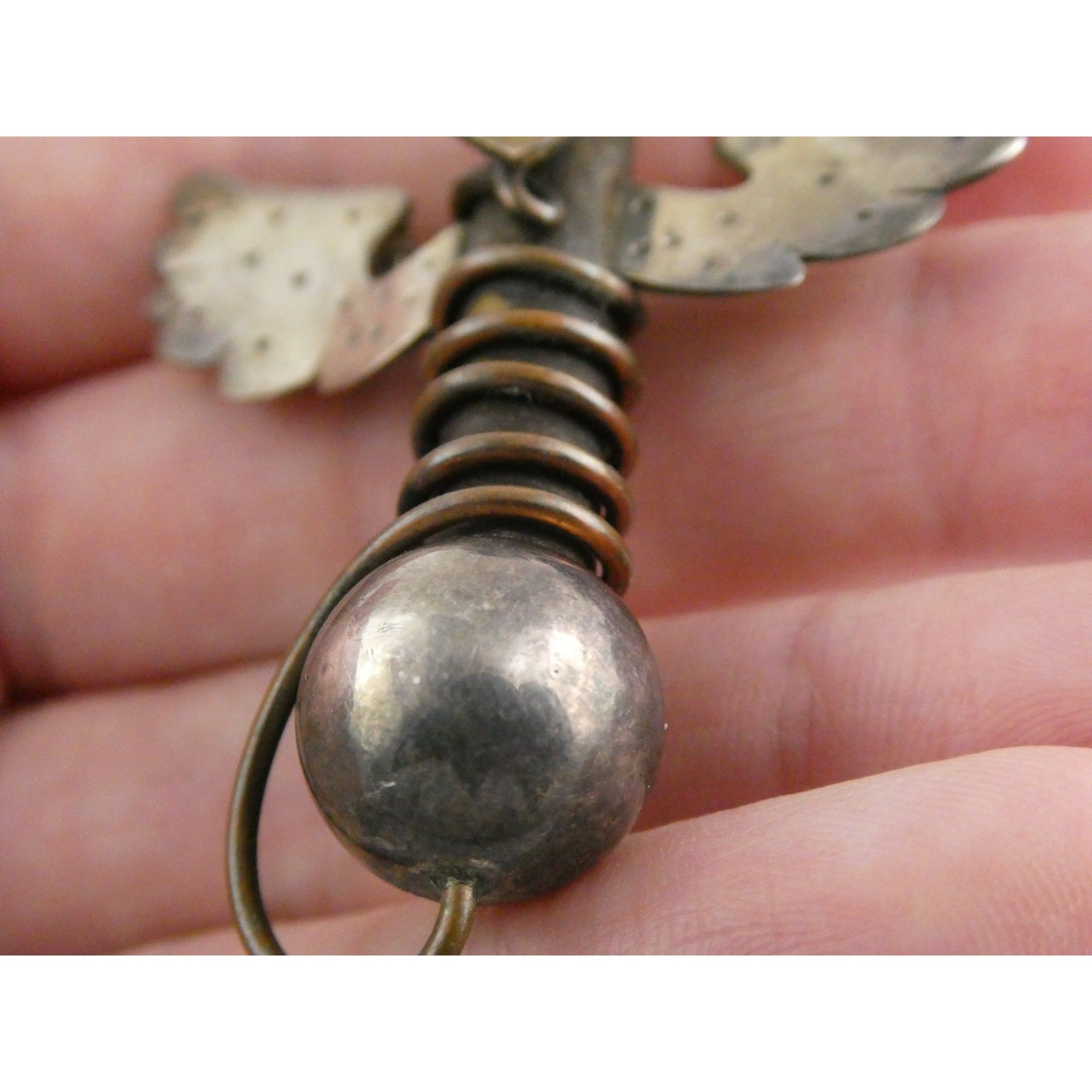 Vintage Thomas Mann Sterling Silver Techno Romantic Bud Vase Angel Pin Brooch