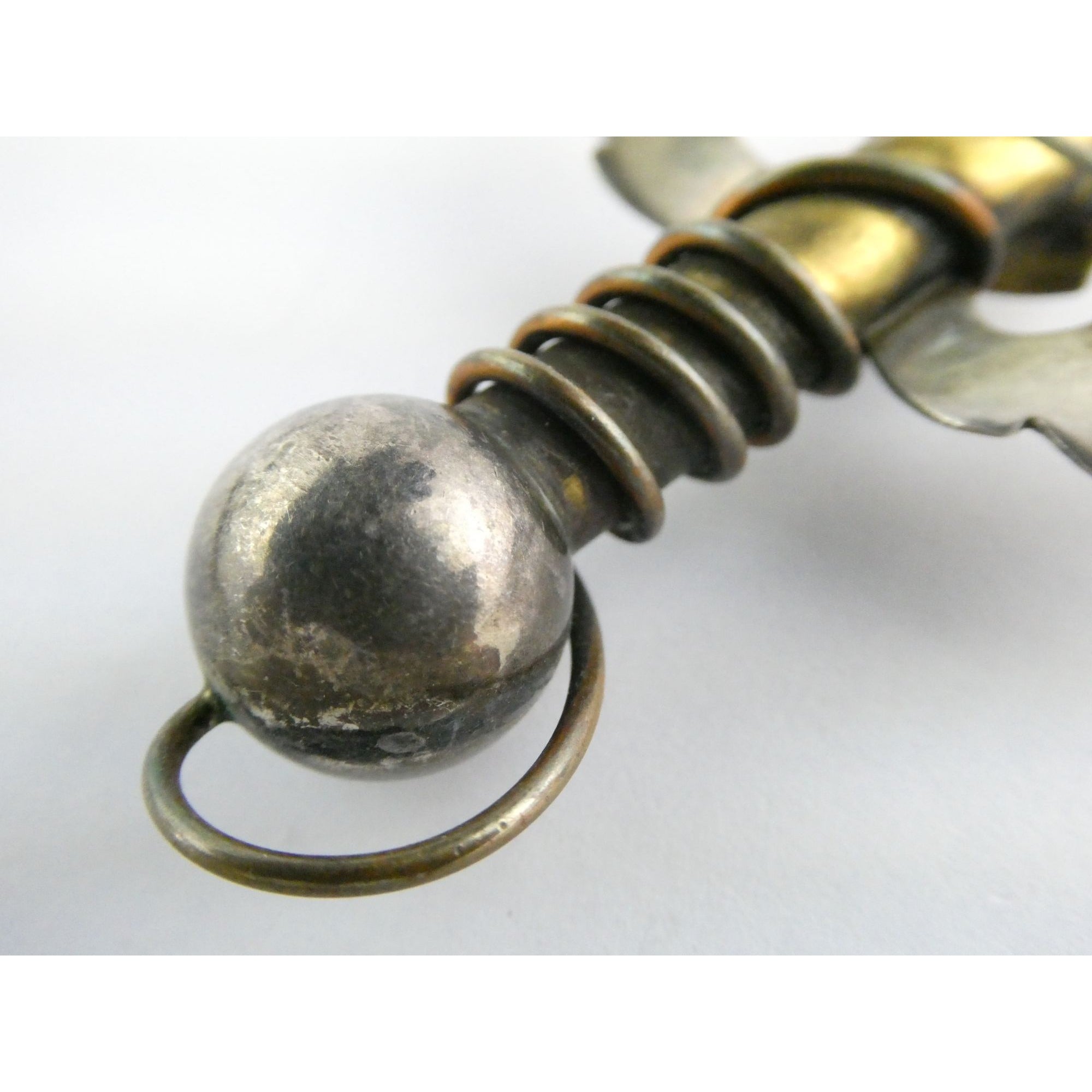 Vintage Thomas Mann Sterling Silver Techno Romantic Bud Vase Angel Pin Brooch