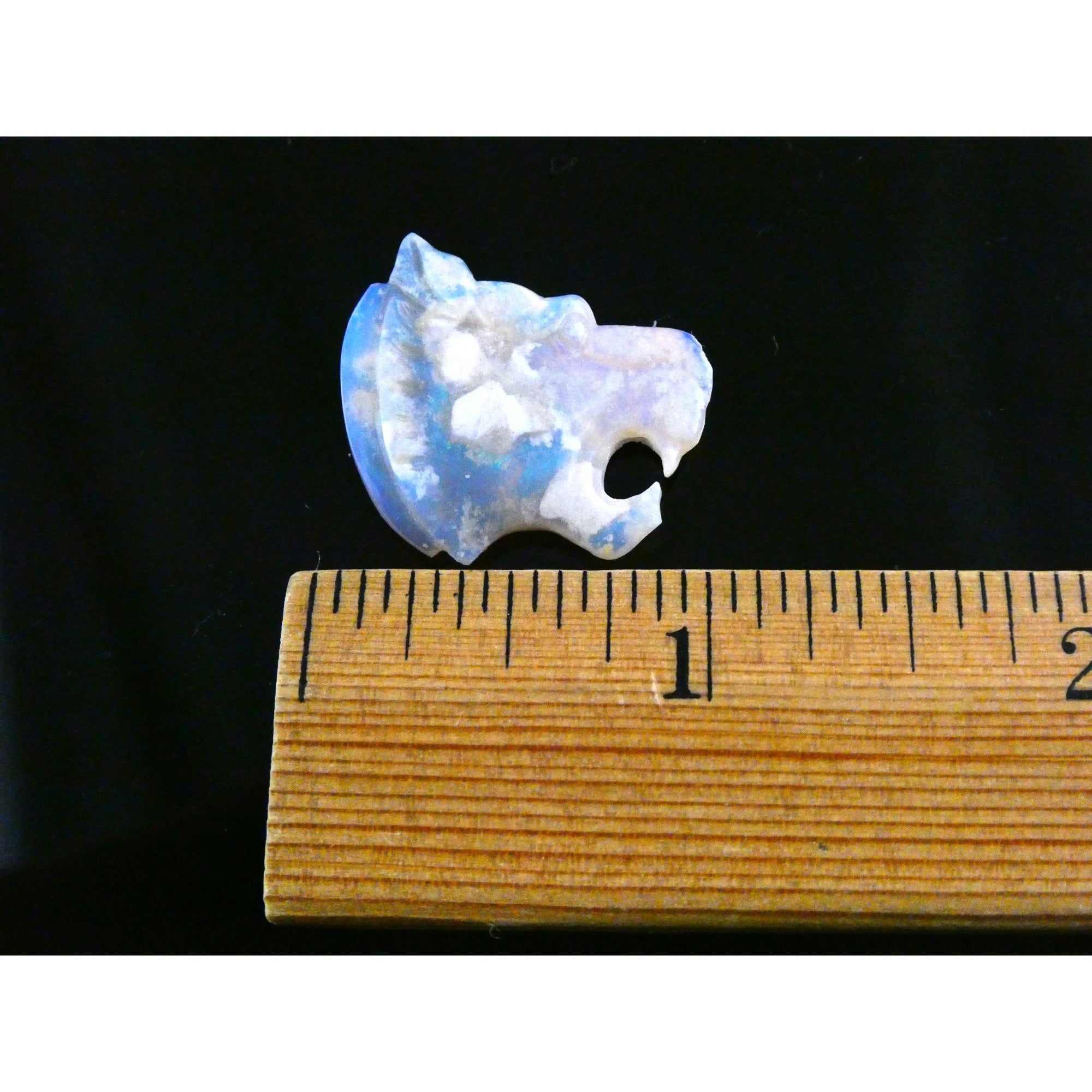 Carved Natural Opal Roaring Tiger Specimen 2.1g Weight 10.5 Carats 24mm Length