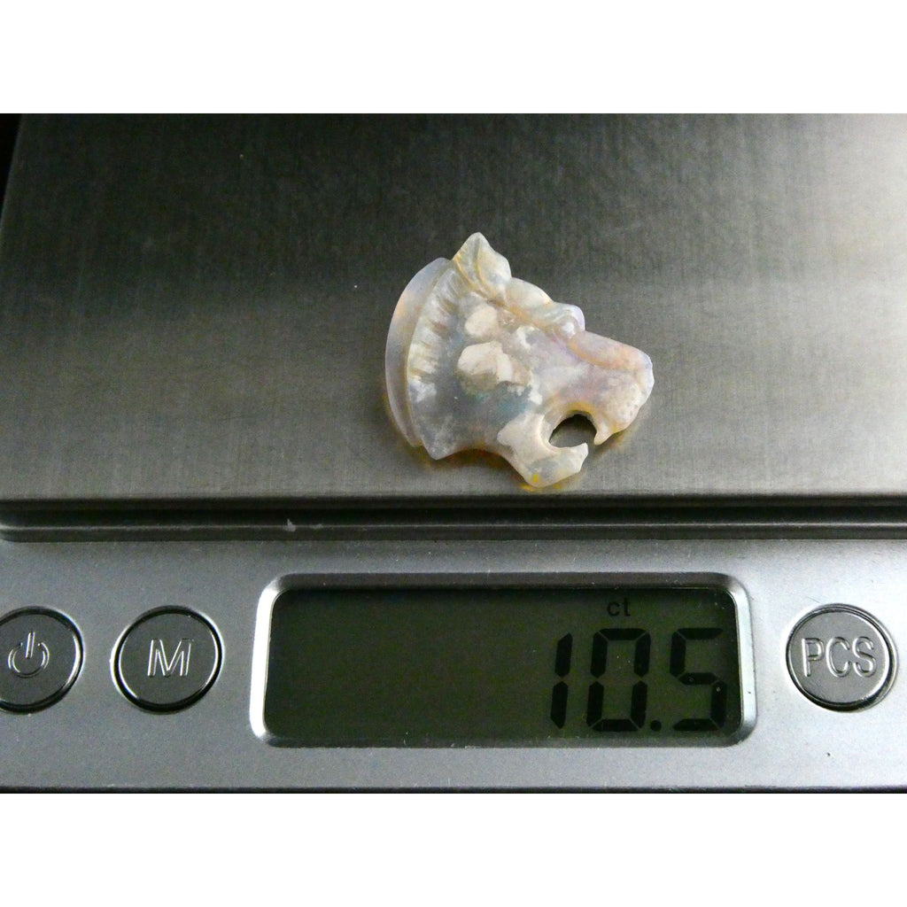 Carved Natural Opal Roaring Tiger Specimen 2.1g Weight 10.5 Carats 24mm Length