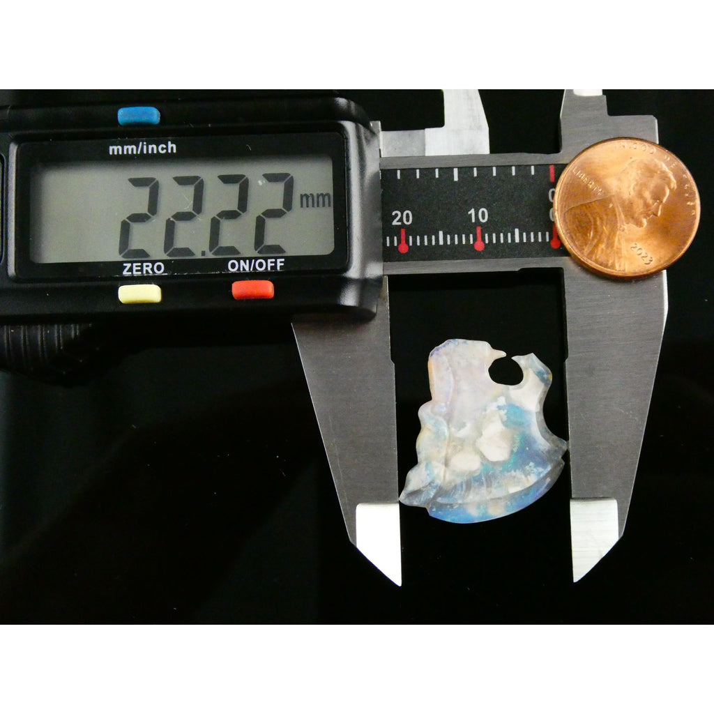 Carved Natural Opal Roaring Tiger Specimen 2.1g Weight 10.5 Carats 24mm Length