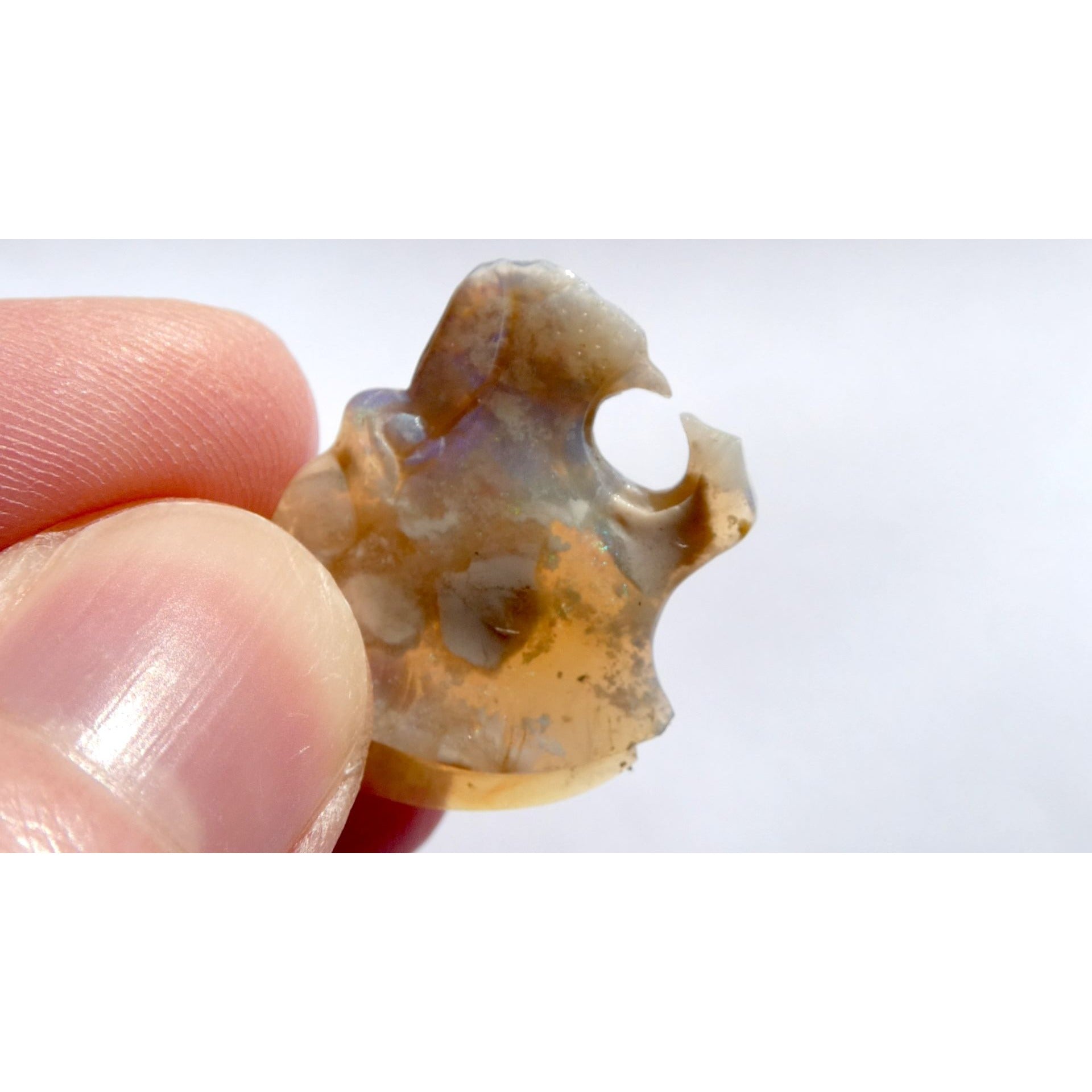 Carved Natural Opal Roaring Tiger Specimen 2.1g Weight 10.5 Carats 24mm Length