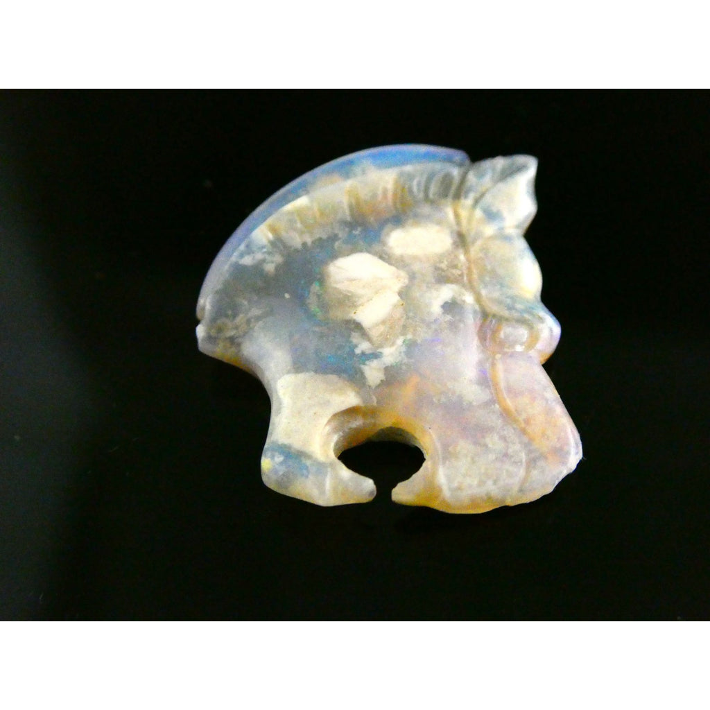 Carved Natural Opal Roaring Tiger Specimen 2.1g Weight 10.5 Carats 24mm Length