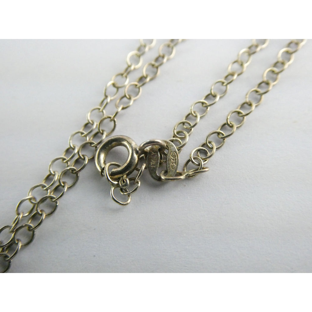 Sterling Silver Smoky Quartz Pendant Necklace 6.1g 20 Inches Italian Chain