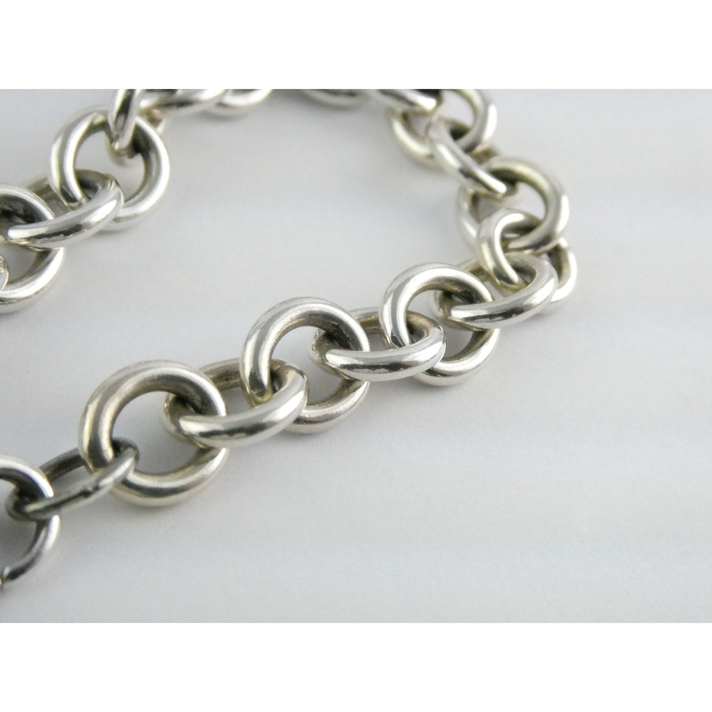 Tiffany and Co Sterling Silver Rolo Link Please Return To Tiffany Bracelet 7 In
