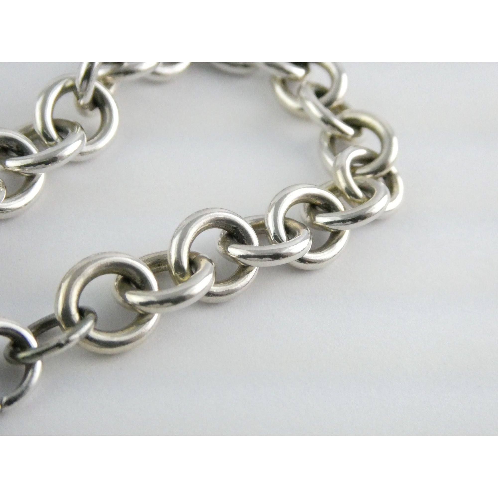 Tiffany and Co Sterling Silver Rolo Link Please Return To Tiffany Bracelet 7 In