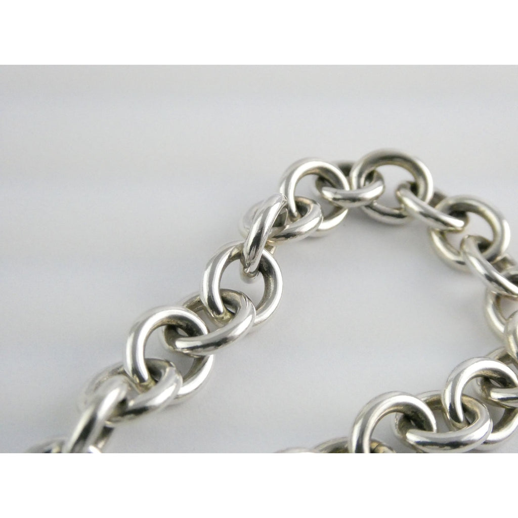 Tiffany and Co Sterling Silver Rolo Link Please Return To Tiffany Bracelet 7 In