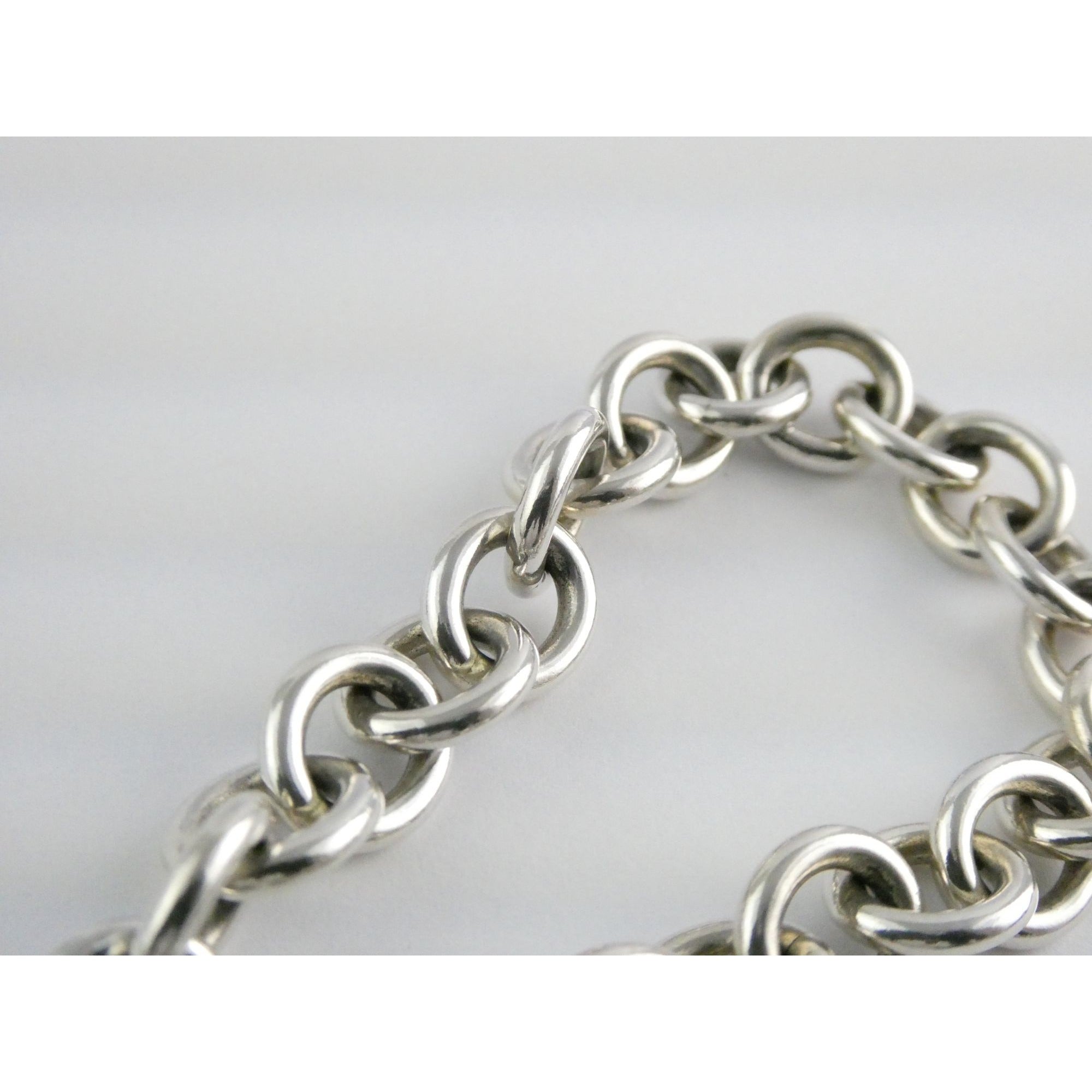 Tiffany and Co Sterling Silver Rolo Link Please Return To Tiffany Bracelet 7 In