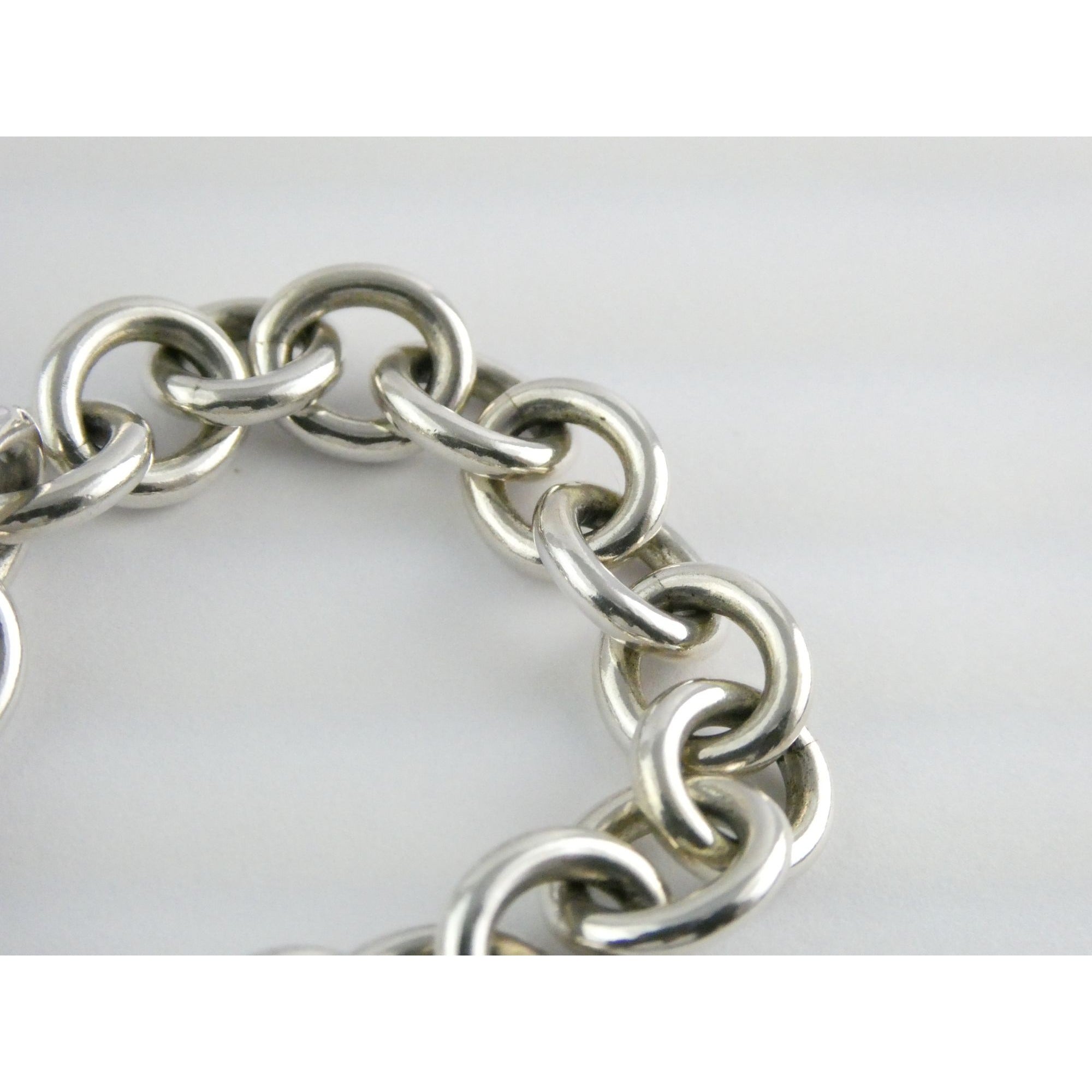 Tiffany and Co Sterling Silver Rolo Link Please Return To Tiffany Bracelet 7 In