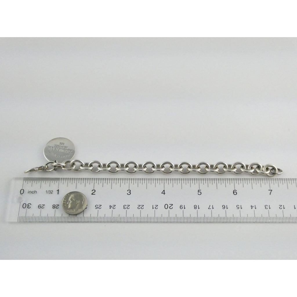 Tiffany and Co Sterling Silver Rolo Link Please Return To Tiffany Bracelet 7 In