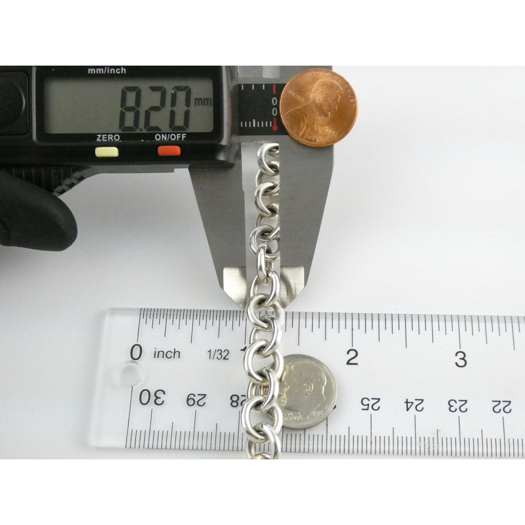Tiffany and Co Sterling Silver Rolo Link Please Return To Tiffany Bracelet 7 In