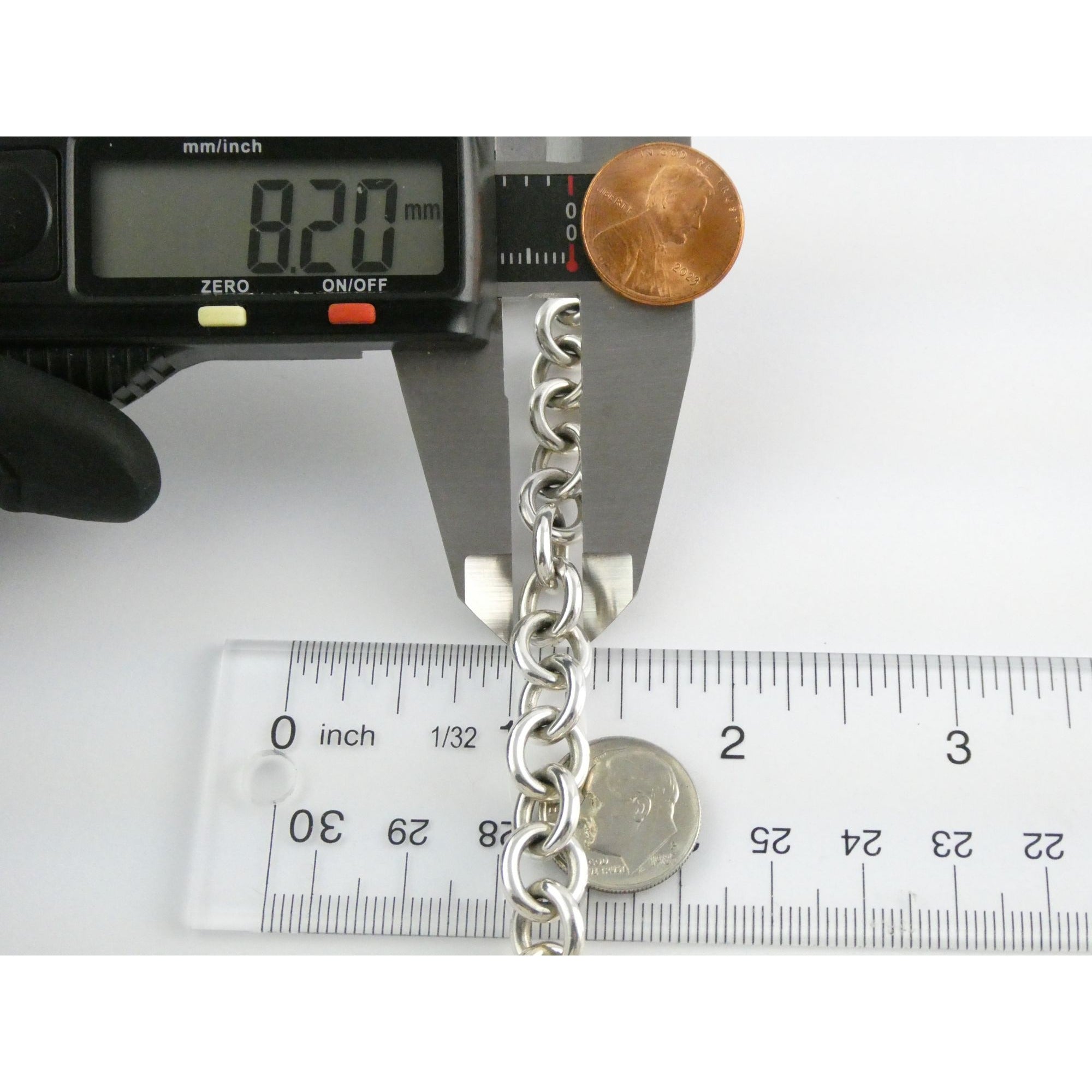 Tiffany and Co Sterling Silver Rolo Link Please Return To Tiffany Bracelet 7 In