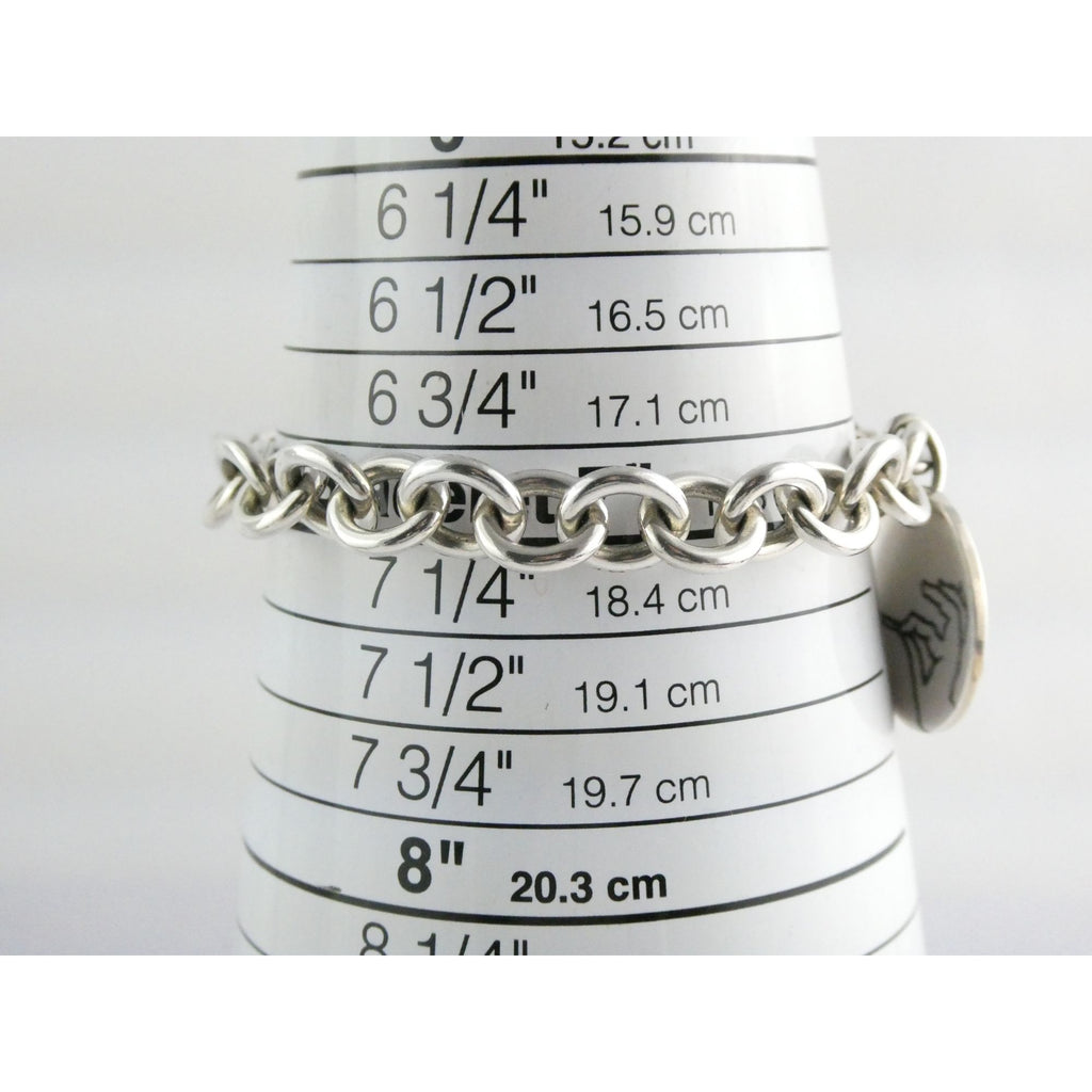 Tiffany and Co Sterling Silver Rolo Link Please Return To Tiffany Bracelet 7 In