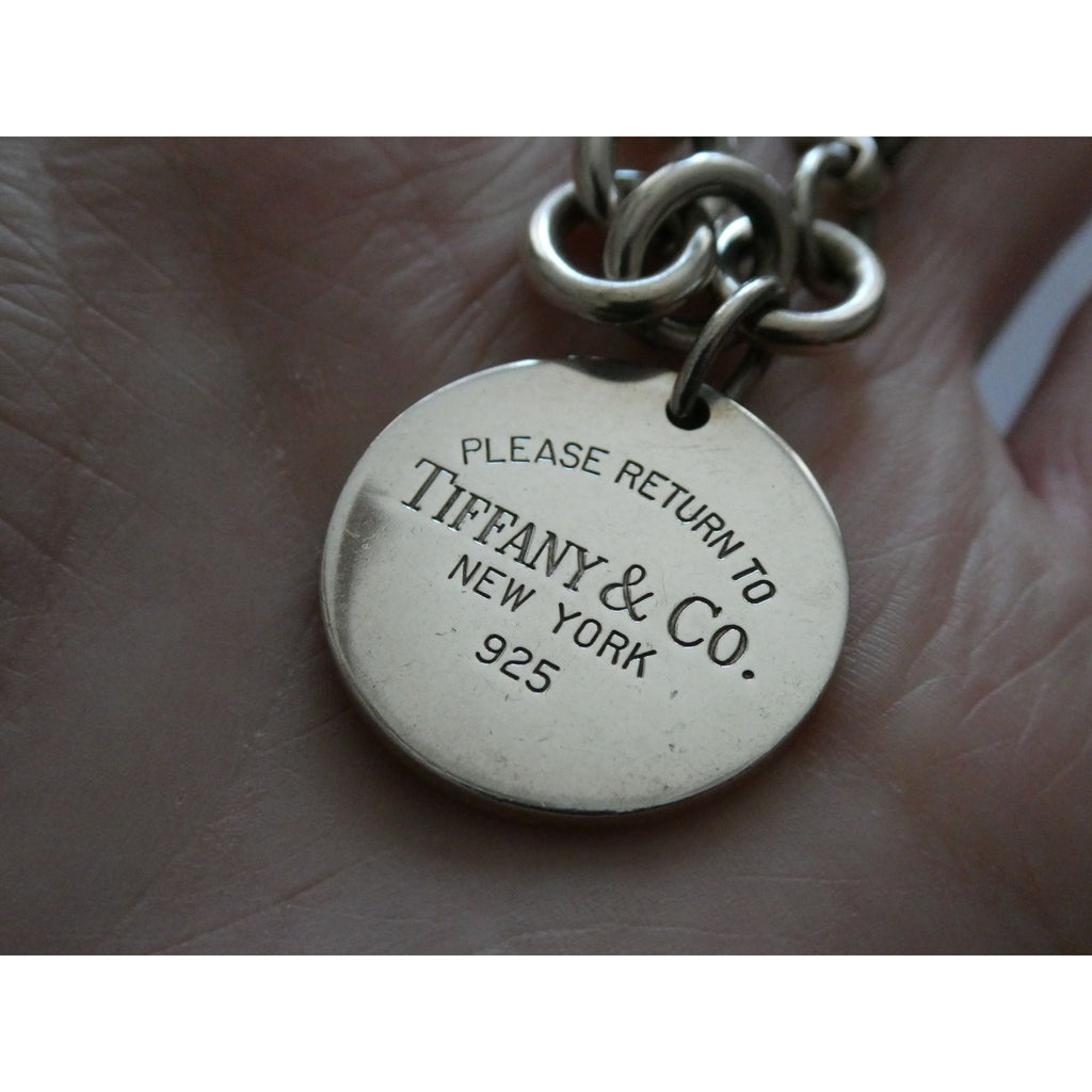 Tiffany and Co Sterling Silver Rolo Link Please Return To Tiffany Bracelet 7 In