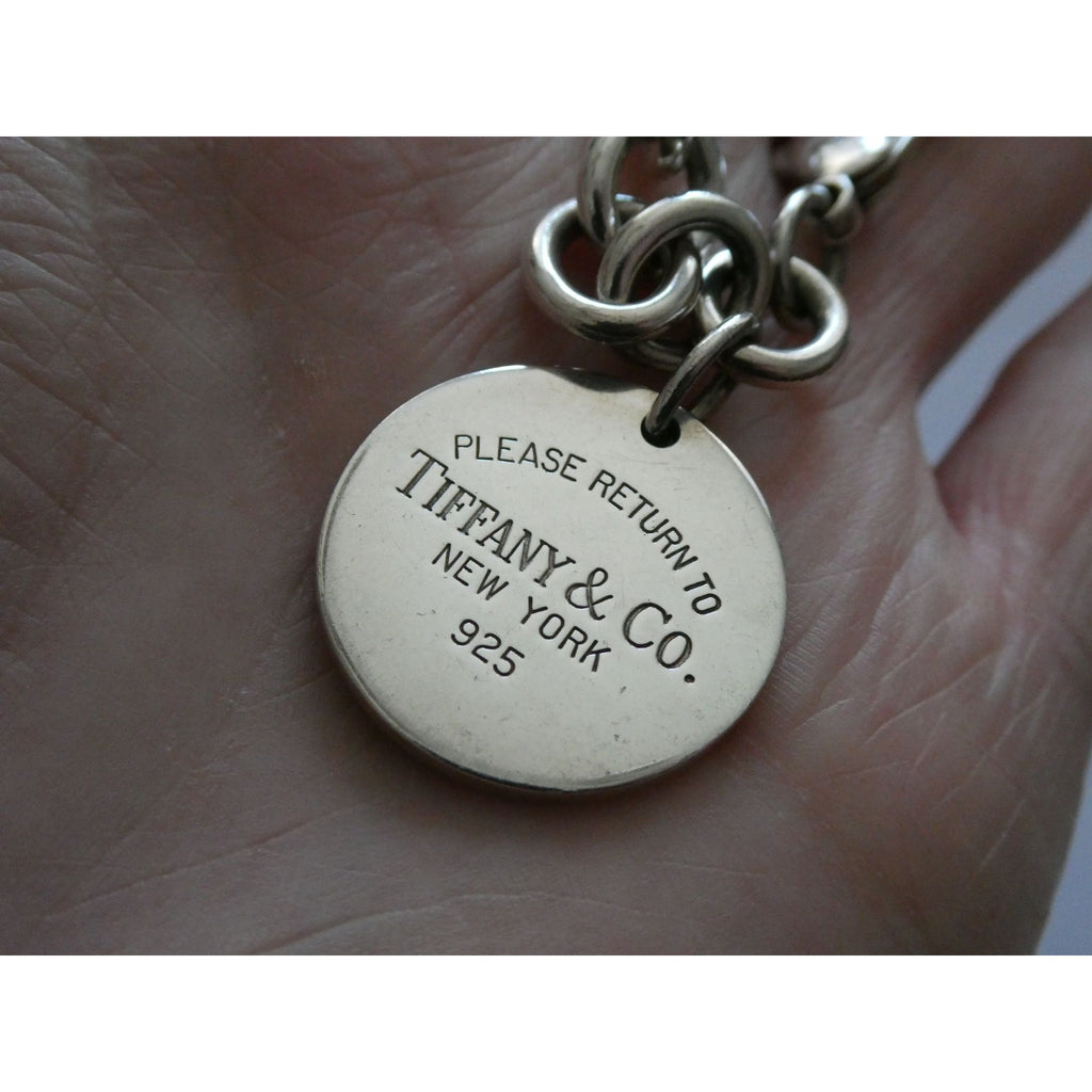 Tiffany and Co Sterling Silver Rolo Link Please Return To Tiffany Bracelet 7 In