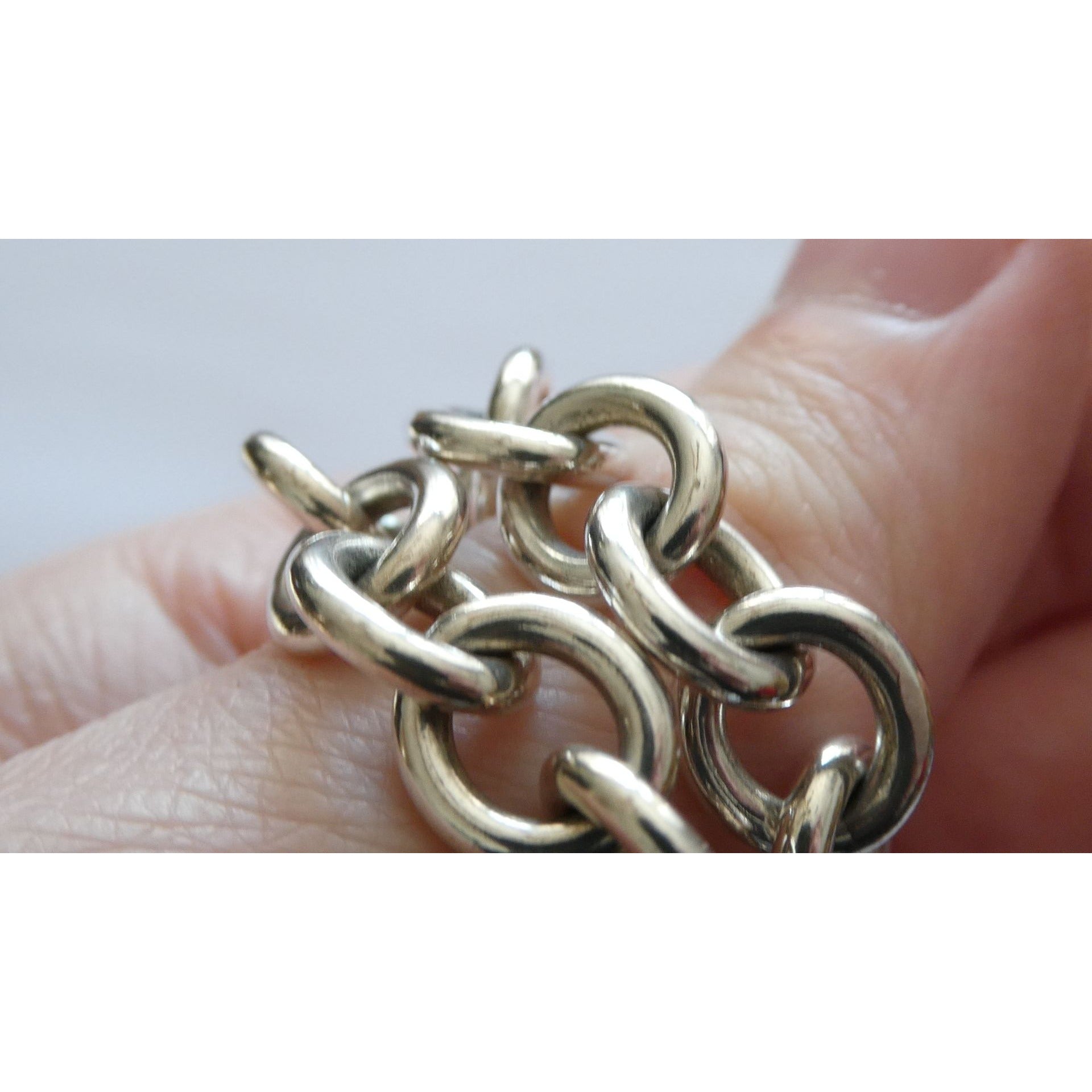 Tiffany and Co Sterling Silver Rolo Link Please Return To Tiffany Bracelet 7 In