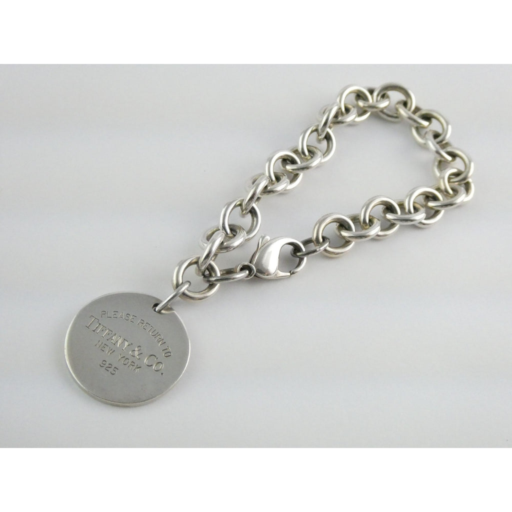 Tiffany and Co Sterling Silver Rolo Link Please Return To Tiffany Bracelet 7 In