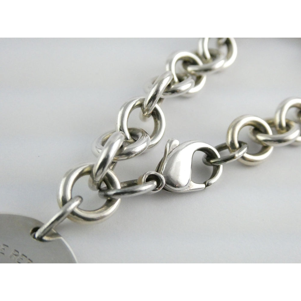 Tiffany and Co Sterling Silver Rolo Link Please Return To Tiffany Bracelet 7 In