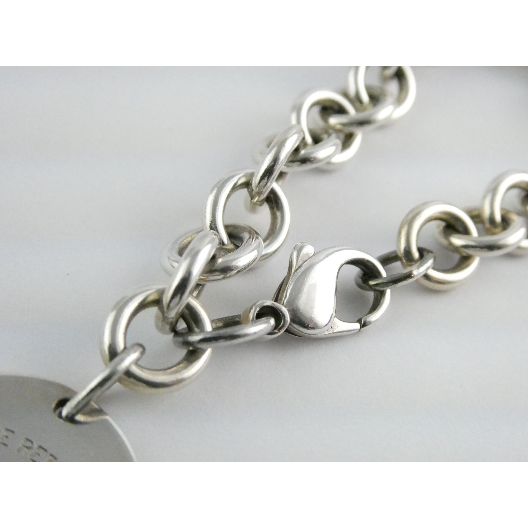 Tiffany and Co Sterling Silver Rolo Link Please Return To Tiffany Bracelet 7 In