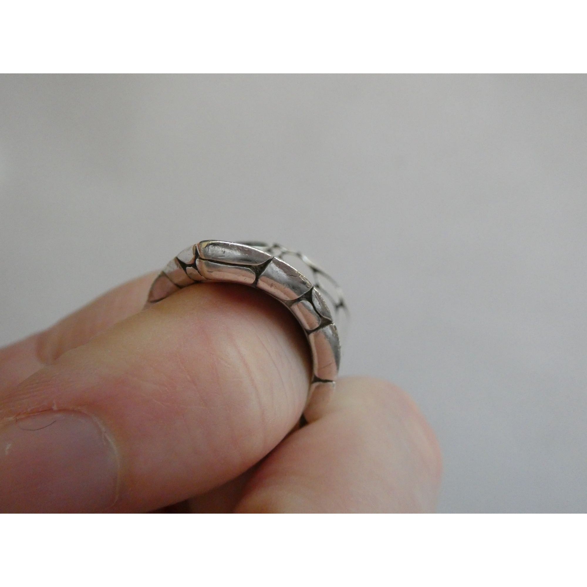 John Hardy Kali Collection Contour Pebble Sterling Silver Ring Size 6.25 17.9g