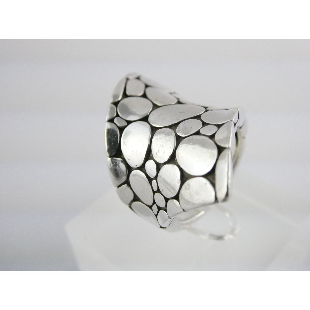John Hardy Kali Collection Contour Pebble Sterling Silver Ring Size 6.25 17.9g