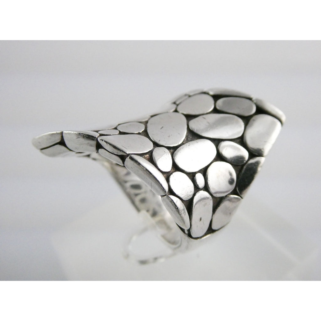 John Hardy Kali Collection Contour Pebble Sterling Silver Ring Size 6.25 17.9g