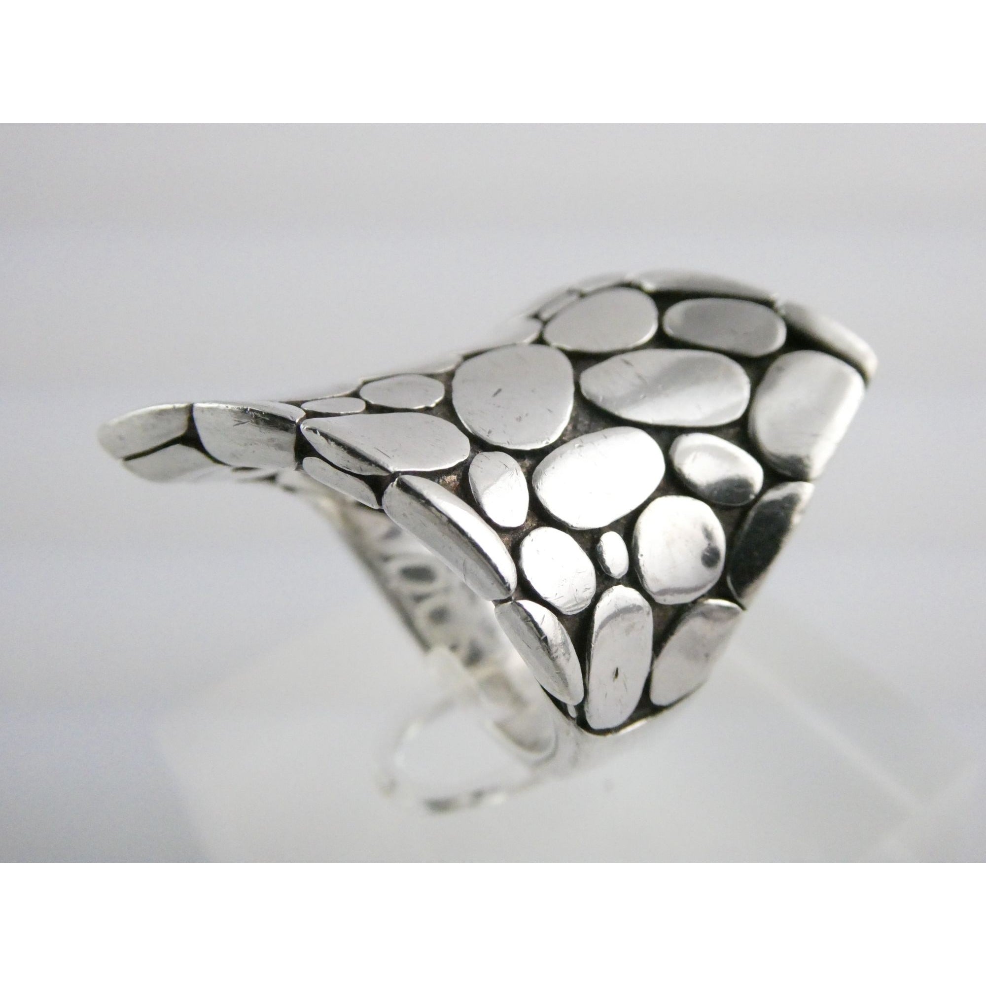 John Hardy Kali Collection Contour Pebble Sterling Silver Ring Size 6.25 17.9g