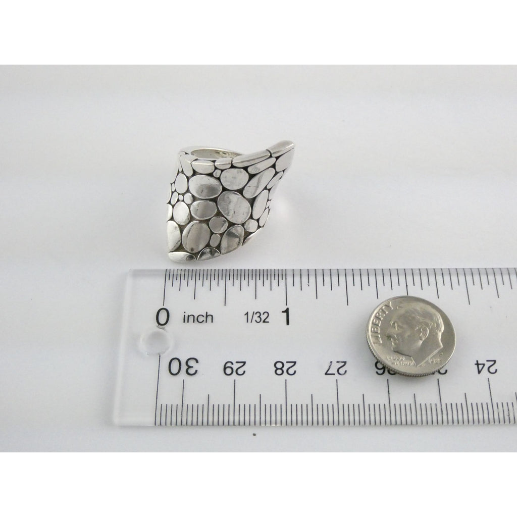 John Hardy Kali Collection Contour Pebble Sterling Silver Ring Size 6.25 17.9g
