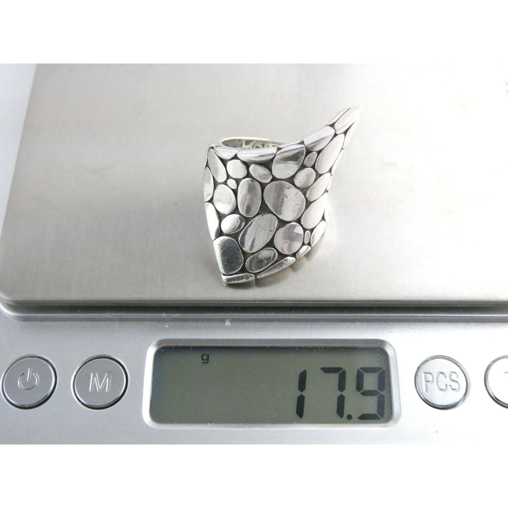 John Hardy Kali Collection Contour Pebble Sterling Silver Ring Size 6.25 17.9g