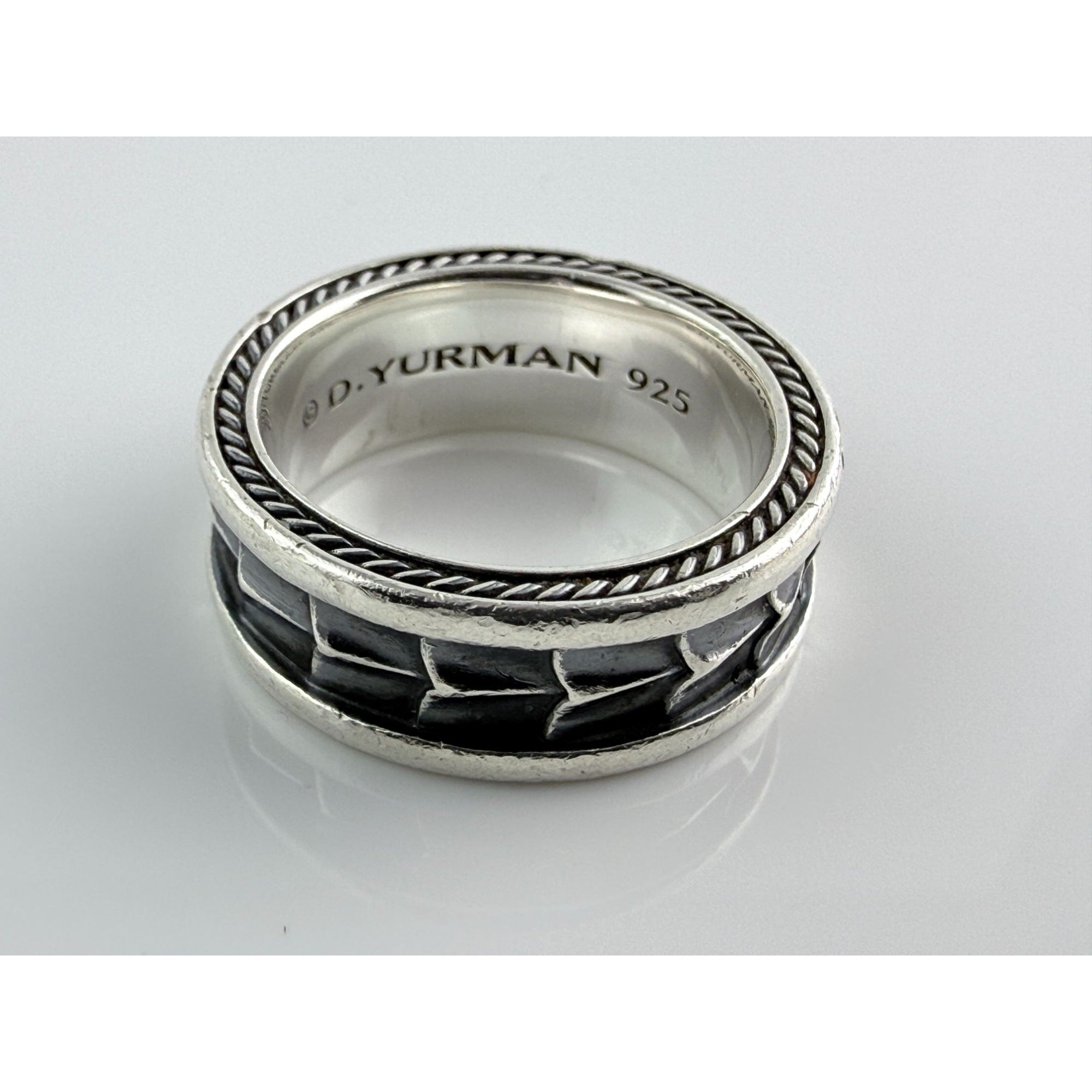 David Yurman Sterling Silver Armory Band Ring Size 10 Weighs 15.7g 9mm Thickness