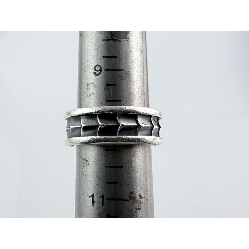 David Yurman Sterling Silver Armory Band Ring Size 10 Weighs 15.7g 9mm Thickness
