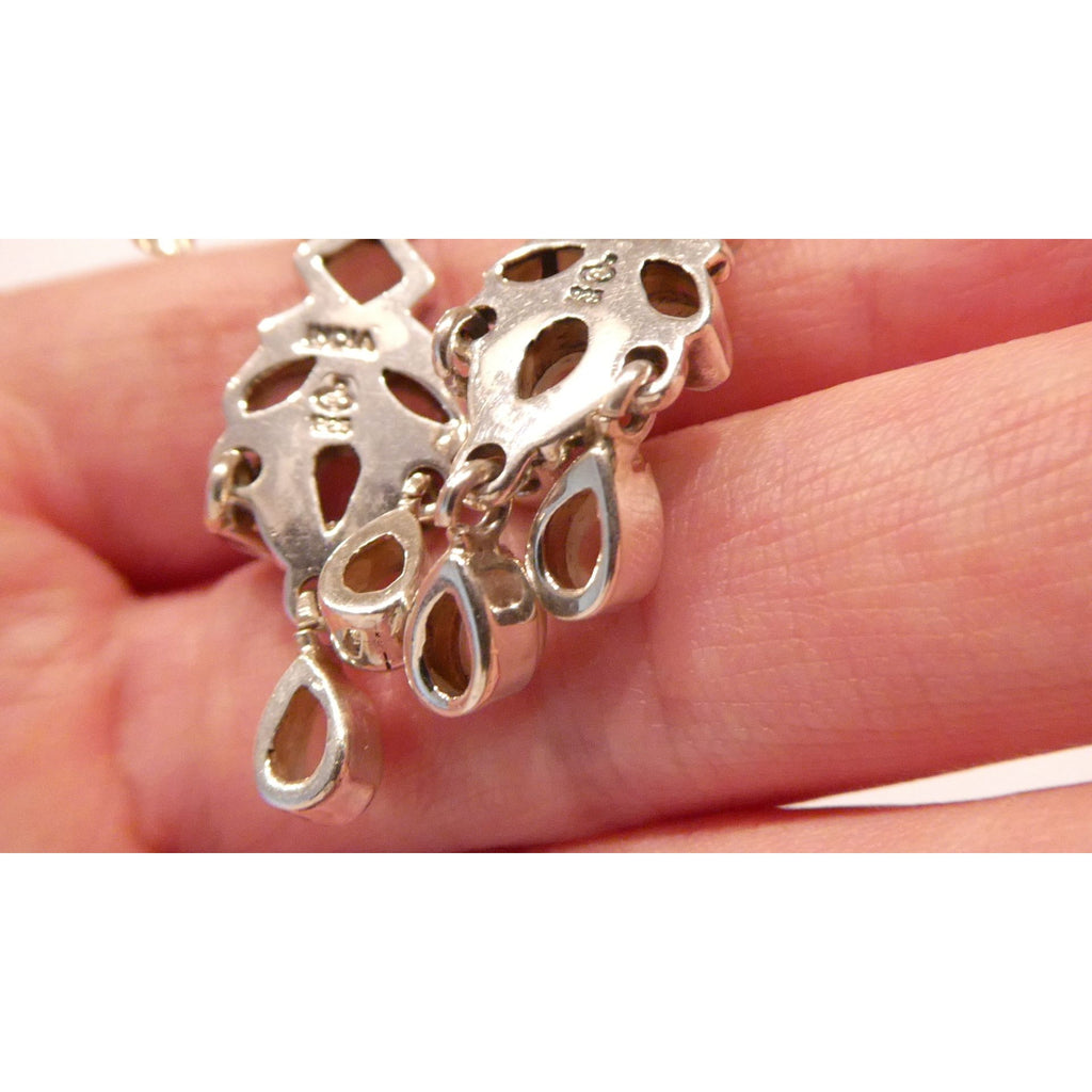DP Sterling Silver India White Moonstone Earrings 9.4g 1.5 Inch Length