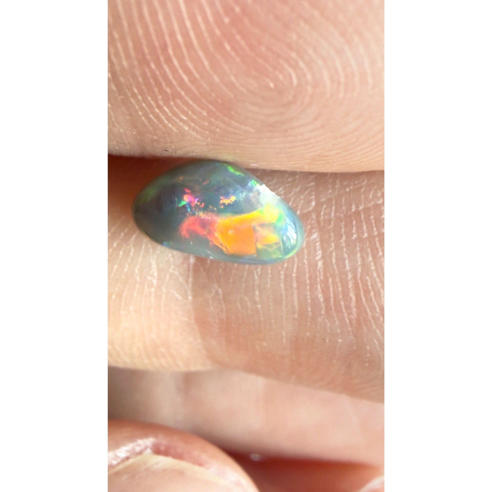 Australian Polished and Cut Freeform Opal Cabochon .60 CT Weight 8.32mm x 4.66mm